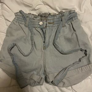 High waisted denim shorts